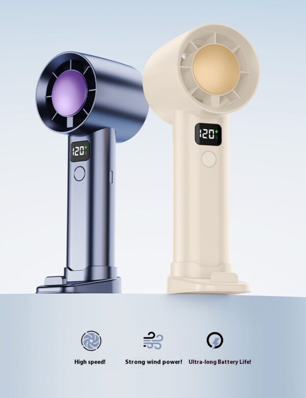 High-speed Handheld Fan Intelligent Digital Display Turbo Fan Portable Usb Charging - Image 3