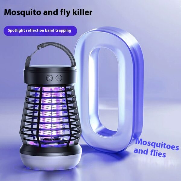 2in1 Mosquito Killer Lamp Electric Fly Catcher USB Rechargeable Electric Mosquito Swatter Electric Fly Trap With Night Light S0S Emergency Light Mosquito Killer Terrace Camping - Image 6
