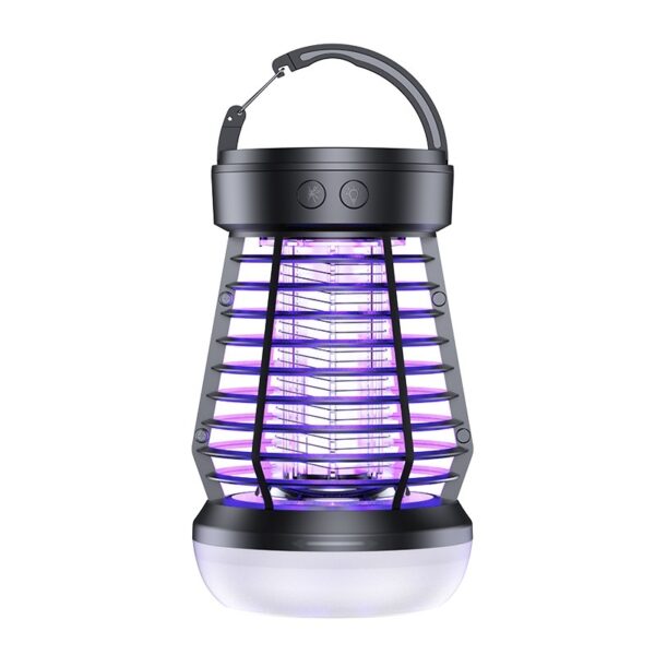 2in1 Mosquito Killer Lamp Electric Fly Catcher USB Rechargeable Electric Mosquito Swatter Electric Fly Trap With Night Light S0S Emergency Light Mosquito Killer Terrace Camping - Image 4